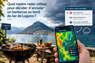 Quel repère radar utiliser pour décider d'annuler un barbecue au bord du lac de Lugano