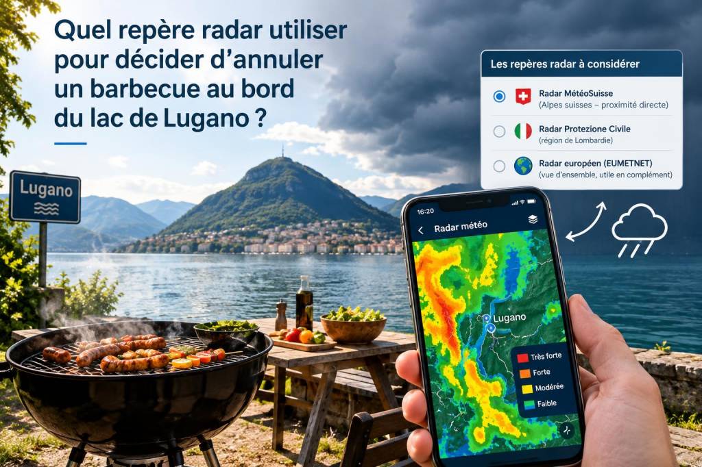 Quel repère radar utiliser pour décider d'annuler un barbecue au bord du lac de Lugano