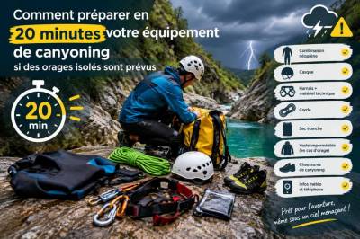 Comment préparer en 20 minutes votre équipement de canyoning si des orages isolés sont prévus