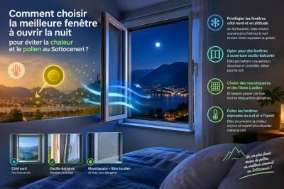 Comment choisir la meilleure fenêtre à ouvrir la nuit pour éviter la chaleur et le pollen au Sottoceneri