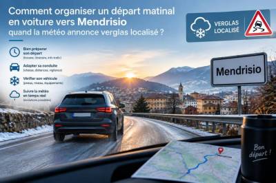 Comment organiser un départ matinal en voiture vers Mendrisio quand la météo annonce verglas localisé